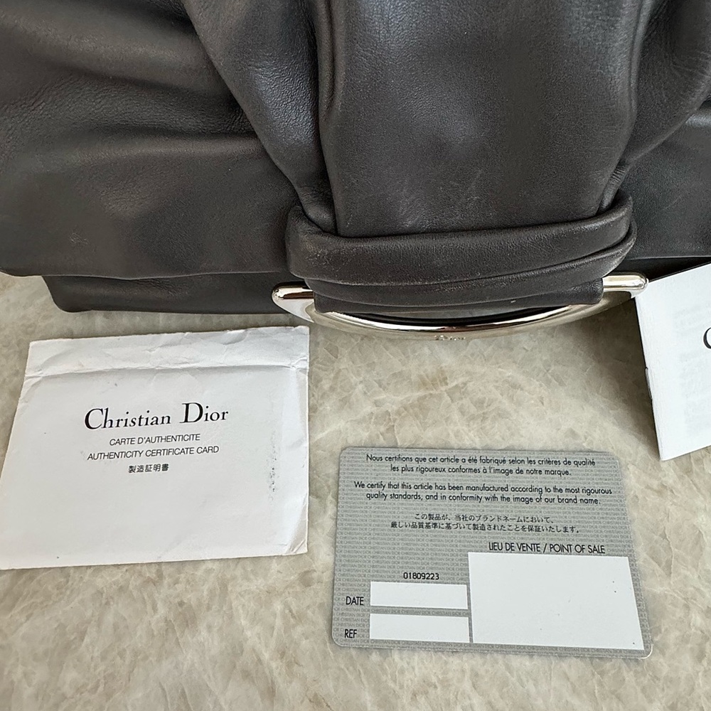 Christian Dior Dark Grey Leather Small Demi Lune Flap Bag - Picture 11 of 16